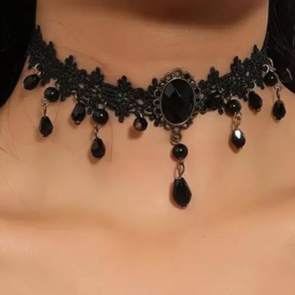 Jewelry - Black Lace Gothic Choker Necklace – Vampire Costume Jewelry